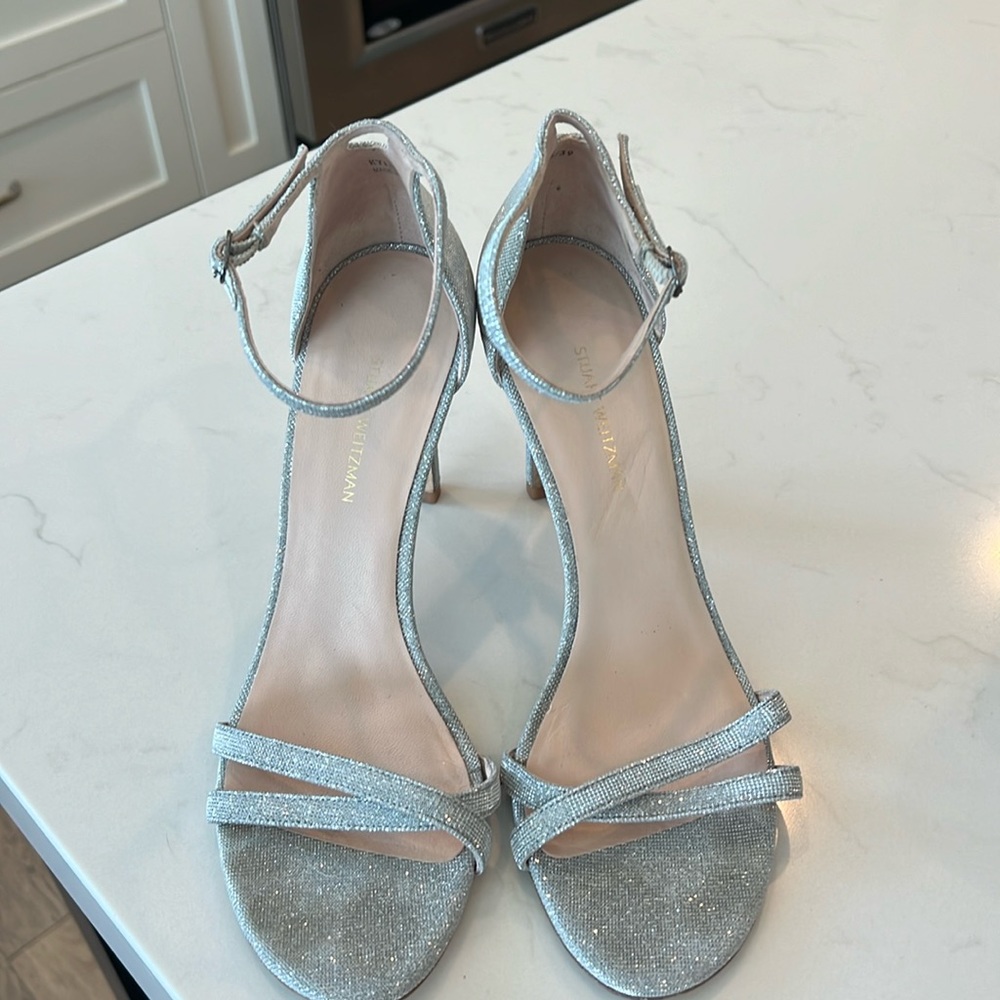 Stuart Weitzman Kylin silver rhinestone size 8.5